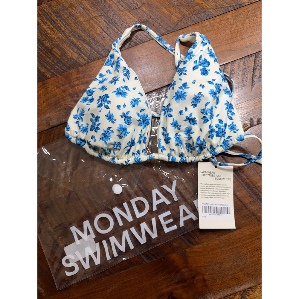 Monday Swimwear Kauai Top in Lake Como Watercolor